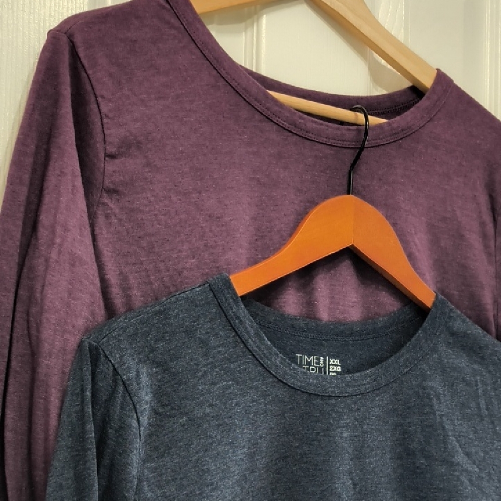 Time and Tru Long Sleeve Shirt Set L